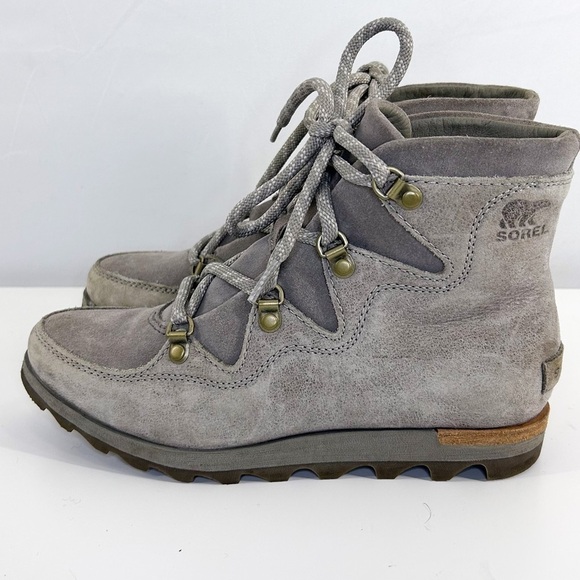SOREL Tan Sneakchic Alpine Kettle Boots Lace up Sneakers Ankle Booties size 7 - Picture 5 of 10